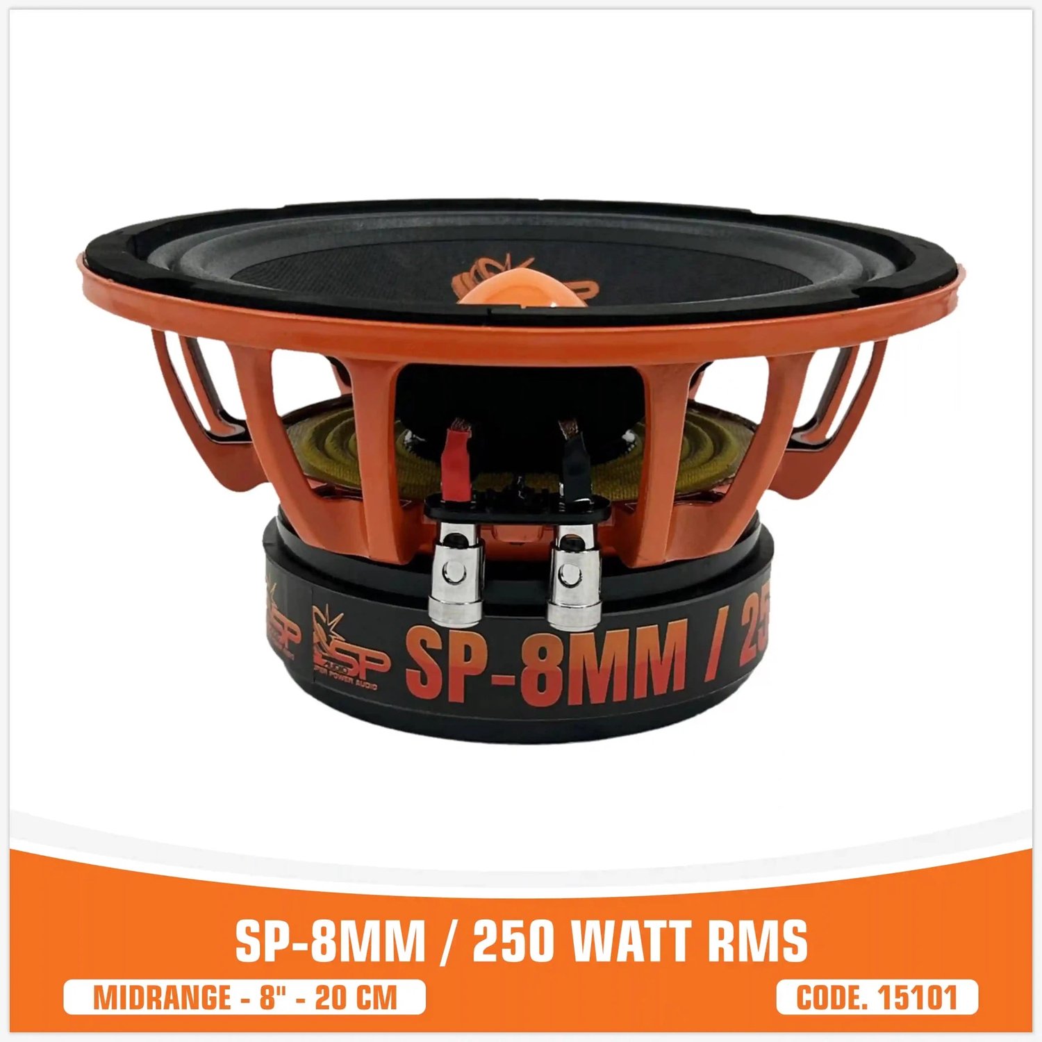 SP Audio SP 8MM - Speaker, Car Audio Speakers 20 cm (8 inch) - Midrange Extreme - 250W RMS - Set van 2