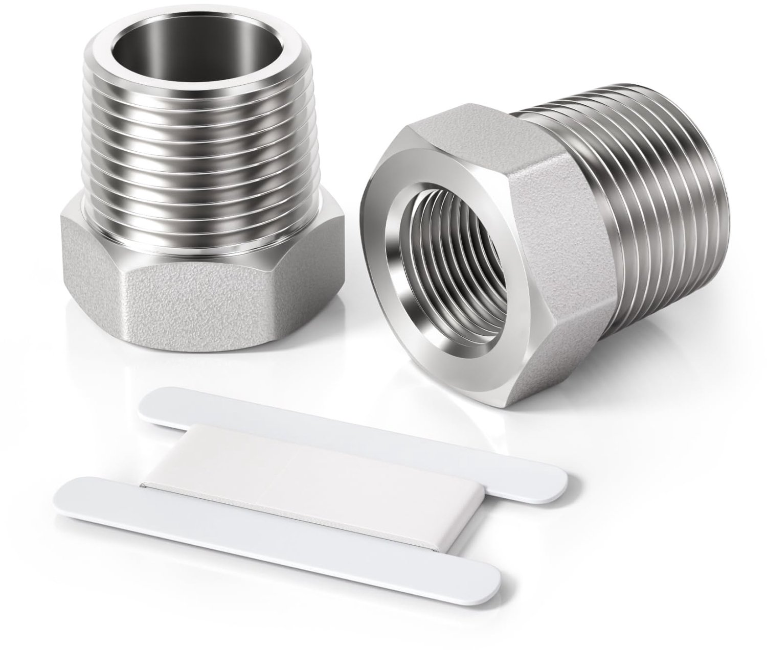 Bwintech 2 stuks 3/4" female naar 1" male BSP Thread Stainless Hex Bushing Reducing Connector voor buisverbinding - ShopVlot
