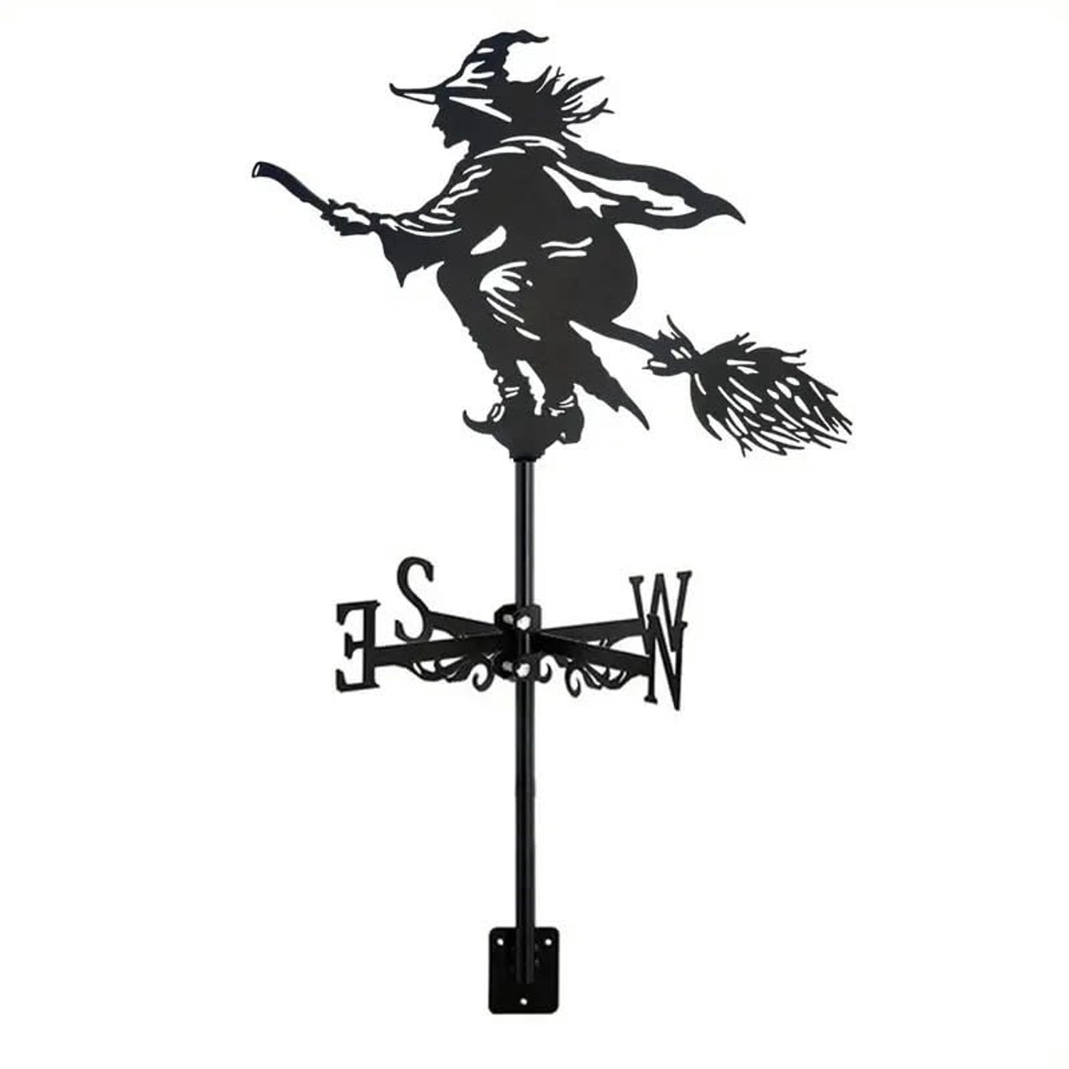 RuiJOTWAT Heks Metalen Weervaan, Roestvrij Staal Holle Wind Vane Met Dak Mount Voor Dak Outdoor Boerderij Yard Tuin Gazebo Decoratie