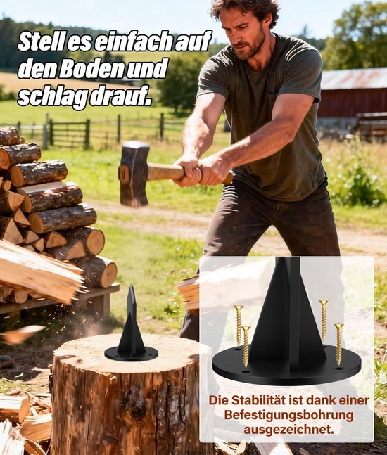 Verticale Houtkloofmachine - Houtklover - Koolstofstaal - Verbeter de Efficiëntie - Stevig en Duurzaam - Zwart — afbeelding 4