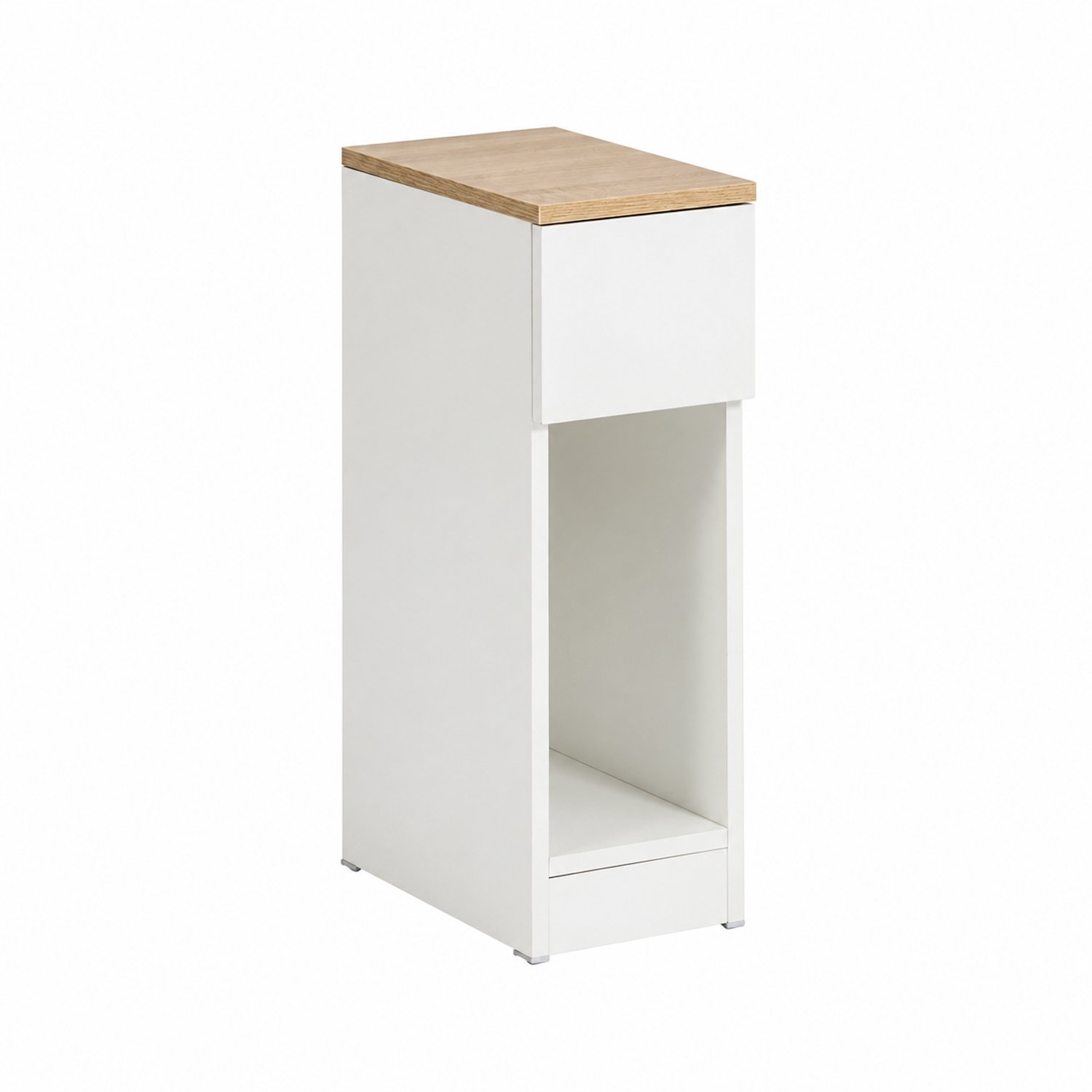 MokoHub Nachtkastje - Met Lade - Voor Boxspringbed - Smal Nachtkastje/Bijzettafel - 20x60x35 cm - Wit