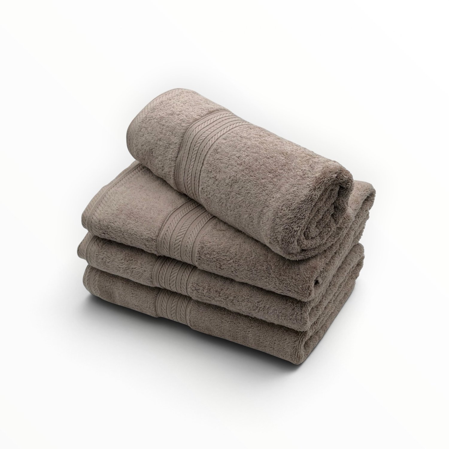 The Linen Room Badlakens – 90 x 160 cm – Set van 4 – 100% Egyptisch Katoen – 600 Gram/ m2 – Taupe