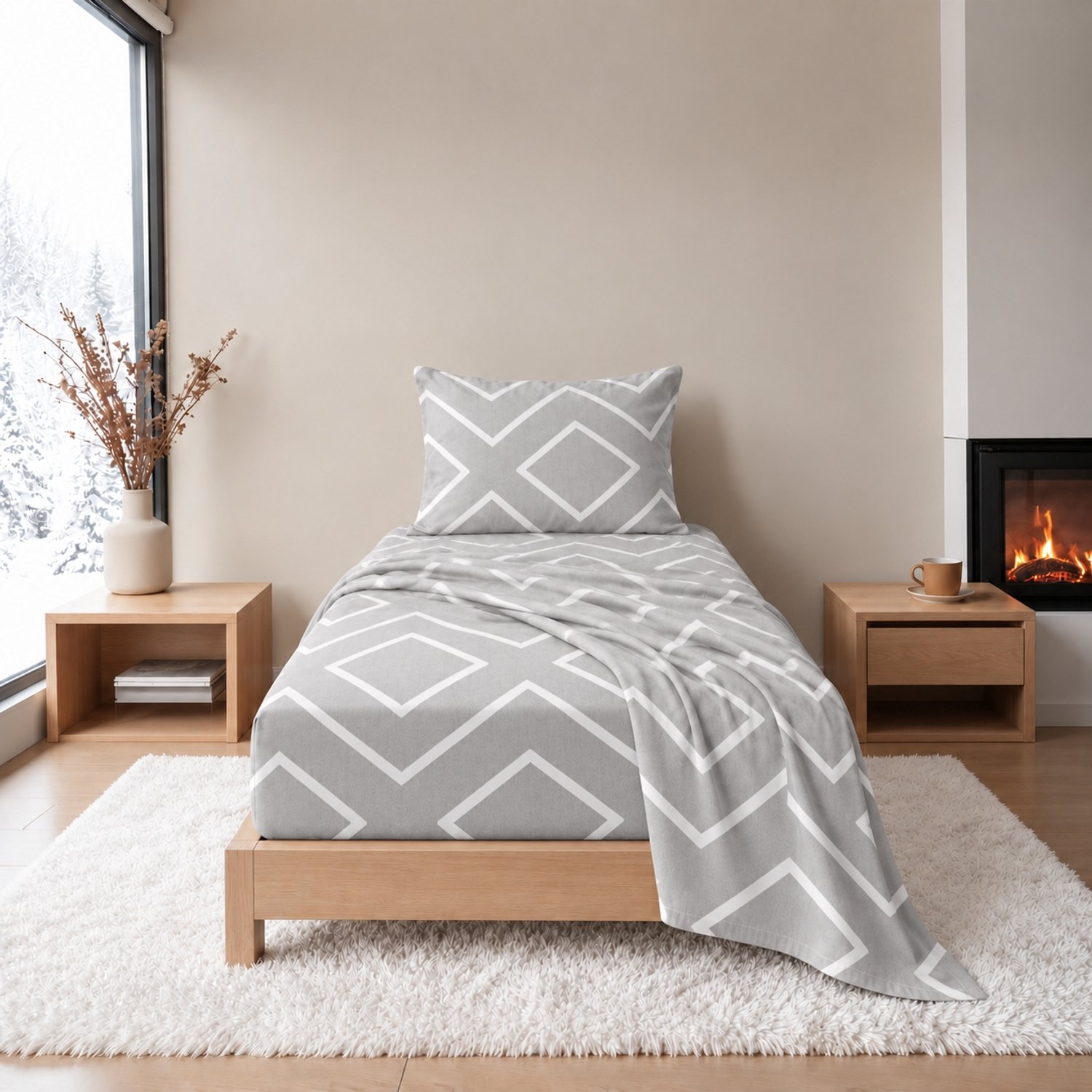 Lakenset - Flanel - Winter - 1 persoon - Onderlaken met Bovenlaken - Renaux Gr