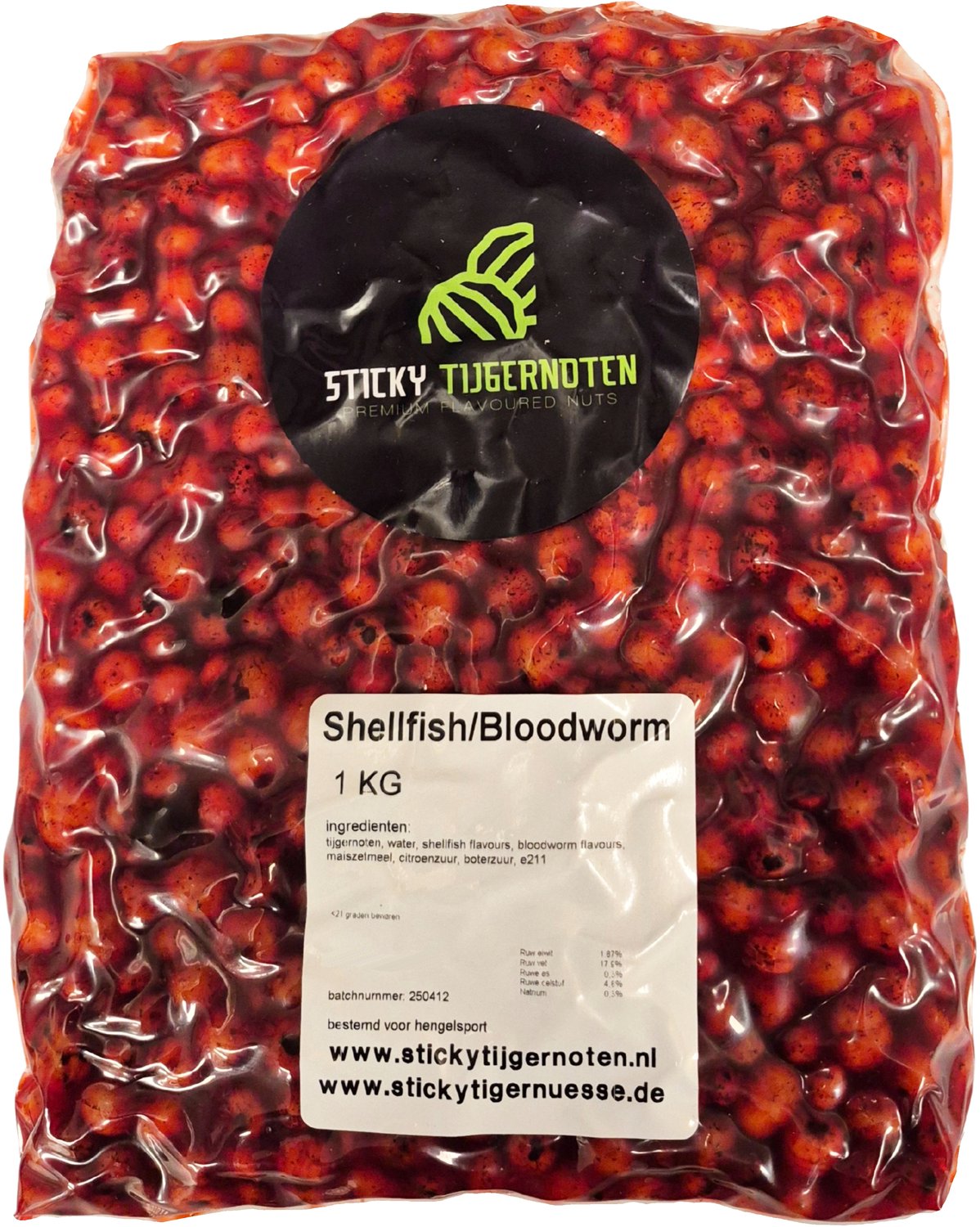Sticky Tijgernoten Shellfish & Bloodworm 1 kg Tigernuts Kant-en-Klaar Tiger Nuts Stickmix Instant