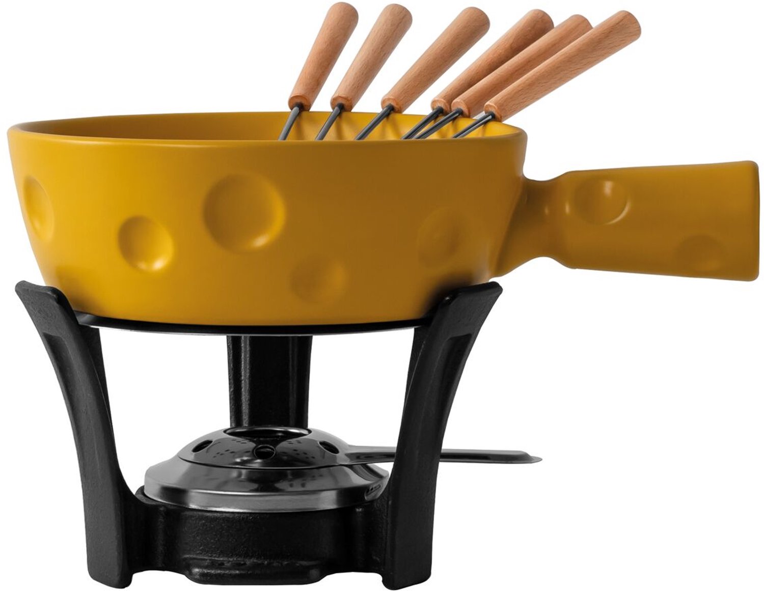 Bol.com Boska Fondueset Super Cheesy - Kaasvormige Fonduepan - Vaatwasserbestendig - Geel - 1,3 L aanbieding