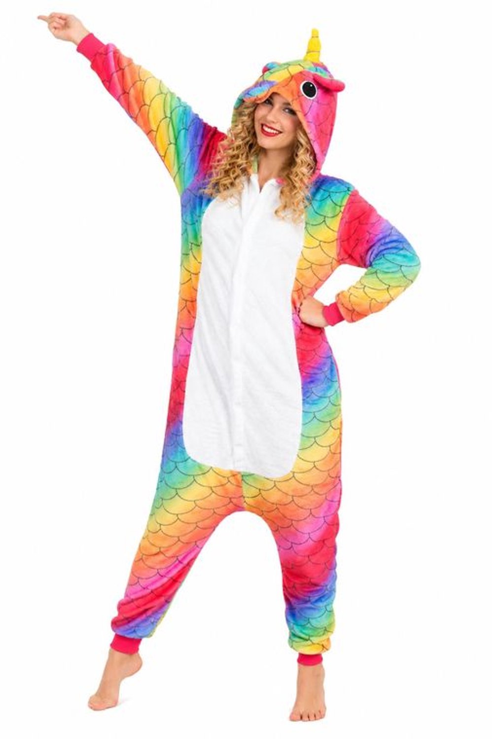 Regenboog Eenhoorn Onesie Dames – Unicorn Kostuum – Verkleedpak Carnaval - maat S