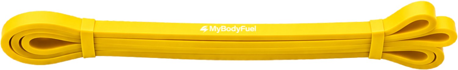 MyBodyFuel - Weerstandsband - Power Band - Fitness Elastiek - Resistance Band voor Pull Ups, Krachttraining & Stretching - 2-5 kg - Geel