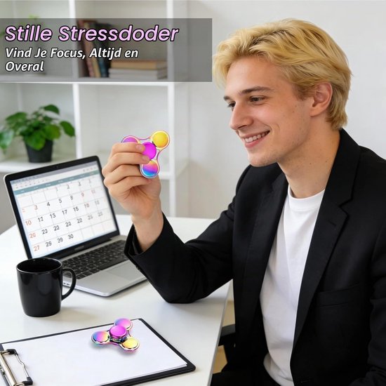 Fidget Spinner - Oranje - - Metalen Anti-Stress Speelgoed voor Kinderen en Volwassenen — afbeelding 2
