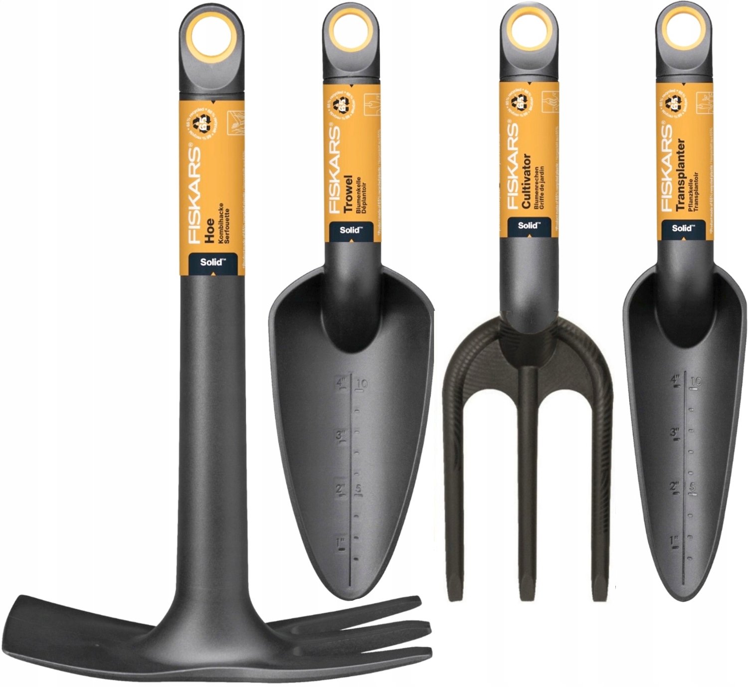 Fiskars Tuingereedschap Set: Schep, Hark, Schoffel, Klauwen (4 stuks)