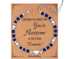Dochais Hartarmband voor vrouwen, zilverkleurig, 925 helende kristallen armbanden, 4,3 mm natuursteen kralen armbanden, verstelbaar, verjaardag, Valen