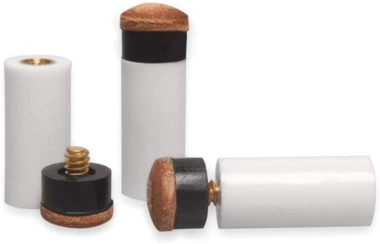 Amacoam Billiard Cue Spitzen 20pcs 12mm Hard Billiard Cue Copper Screw Replacement Tips with Pool Queue Clamps for Billiard Sticks Snooker Pool Queues — afbeelding 4