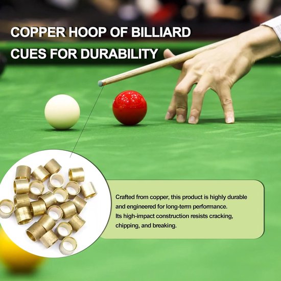 53-delige Biljartkeu Tip Set: Eco-leer, Ferrule & Schuurpapier — afbeelding 5