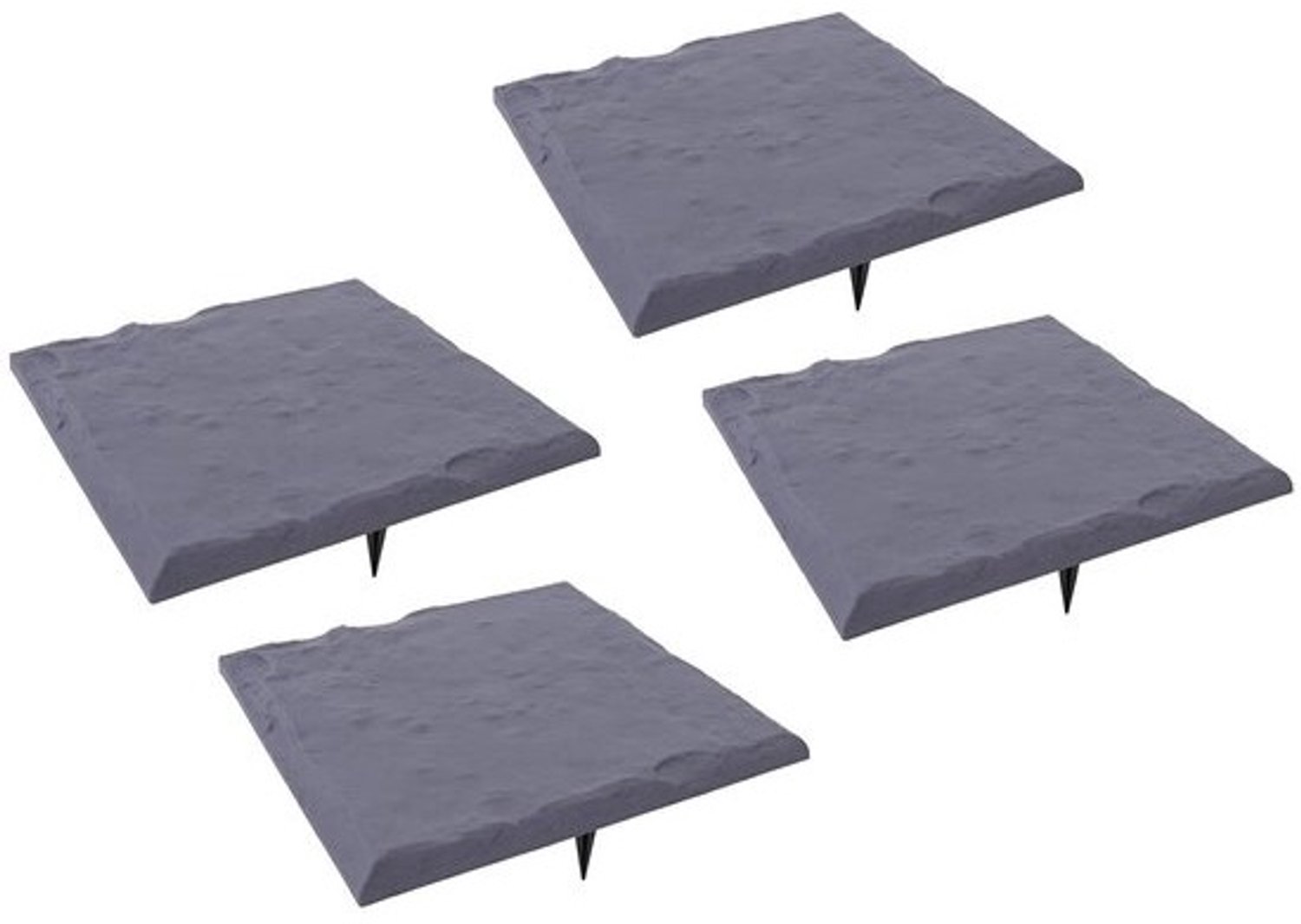 Plastic Stapstenen - Tuinpad Stenen - Aanleggen Tuinpad - Met Grondpennen - 395 x 395 mm - Grijs