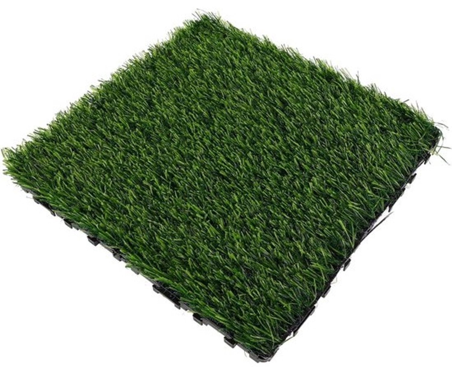 Kunstgrasmat Vierkant - Gazontegels Buiten - Decoratie Tuin - Hoge Dichtheid - 30x30x3 cm - Groen