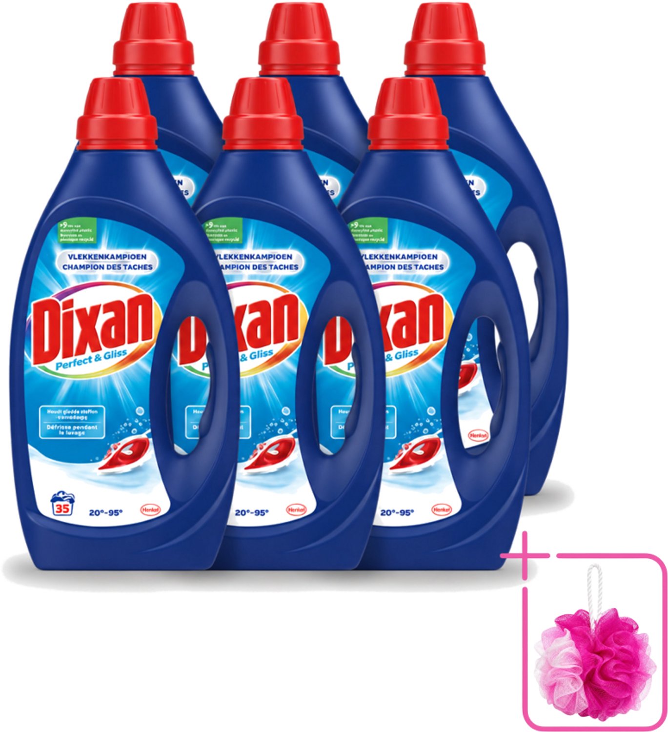 6 x Dixan – Vloeibaar Wasmiddel – Perfect & Gliss – 1750 ml - Bulkverpakking - Wasmiddel - Douchemop - Vlekkenverwijdering