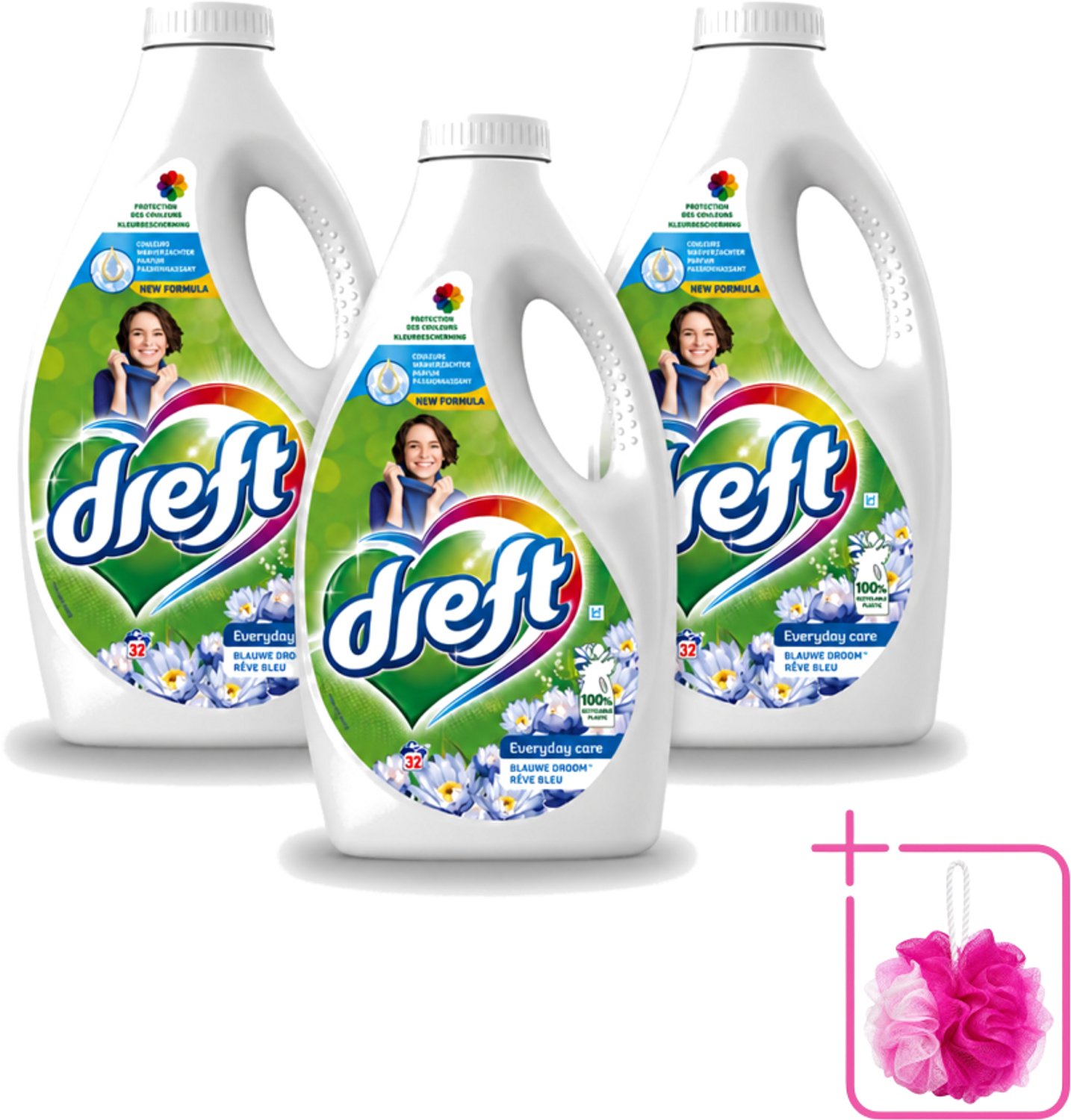 3 x Dreft – Vloeibaar Wasmiddel – Blue Dream – 32 Wasbeurten - Bulkverpakking - Wasmiddel - Douchemop - Vloeibaar wasmiddel