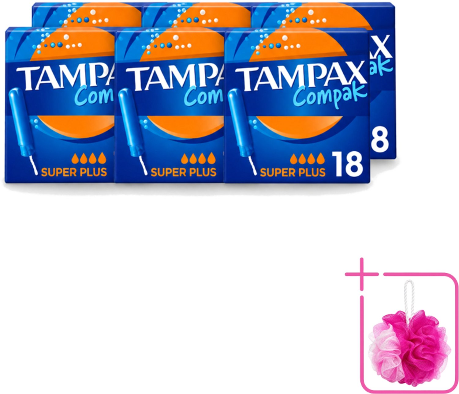 6 x Tampax Compak – Tampons – Super Plus - Bulkverpakking - Tampons - Menstruatie