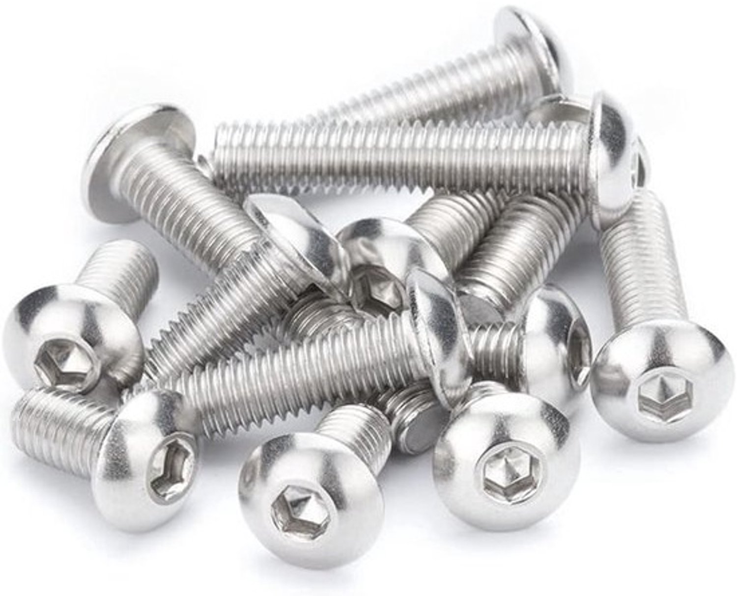 Machineschroeven Inbusbouten - Ronde Kop Schroeven - Machine Bevestigingen - Roestvrij Staal 304 - M8x16mm 20 Stuks - Zilverkleurig