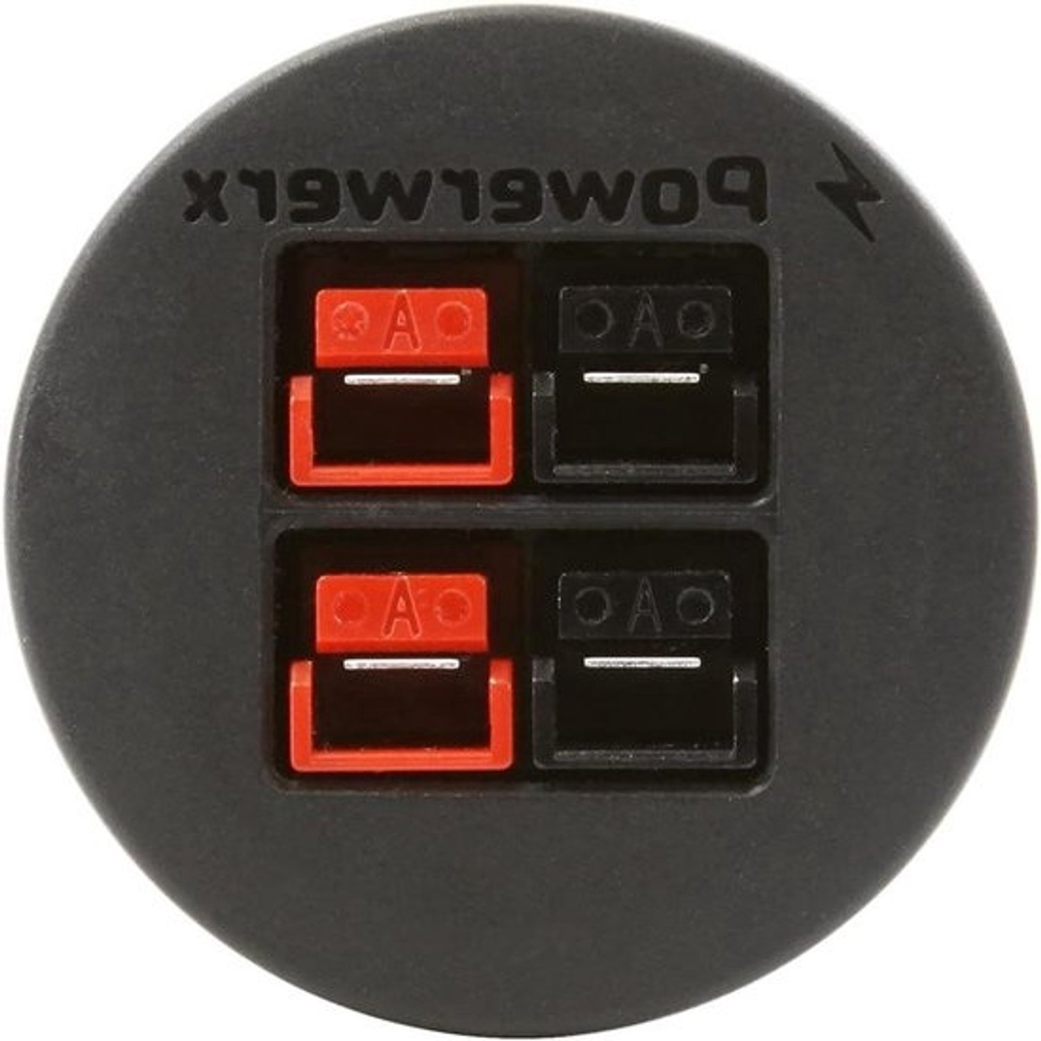 Paneelmontage Behuizing - Powerpole Connector Houder - Stroom Aansluiten - Weerbestendige Afdekking - 1-1/8 inch Gat - Zwart