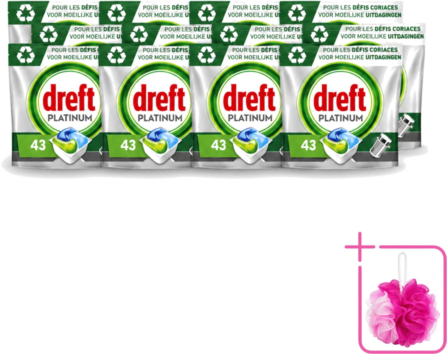 12 x Dreft Platinum - All In One - Vaatwascapsules - 43 Afwasbeurten - Bulkverpakking - Vaatwasmiddel - Vaatwascapsules