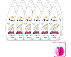 12 x Dove Silky Velvet - Douchegel - Sulfaatvrij - 250 ml - Bulkverpakking - Douche gel - Douchemop - Zijdezachte huid