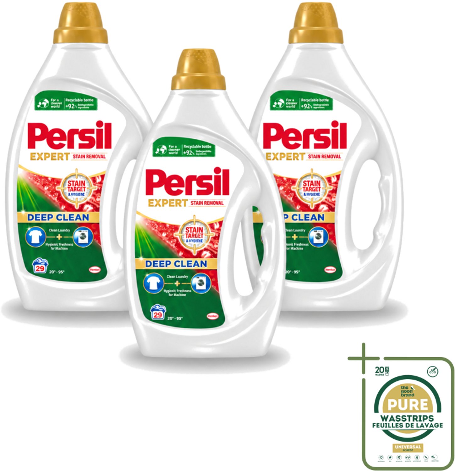 3 x Persil Expert - Vlekverwijdering - Vloeibaar Wasmiddel - Witte en Gekleurde Was - 29 Wasbeurten - Wasstrips - Vlekverwijdering - Wasmiddel - Wasgoed - Wasmachine - Frisheid