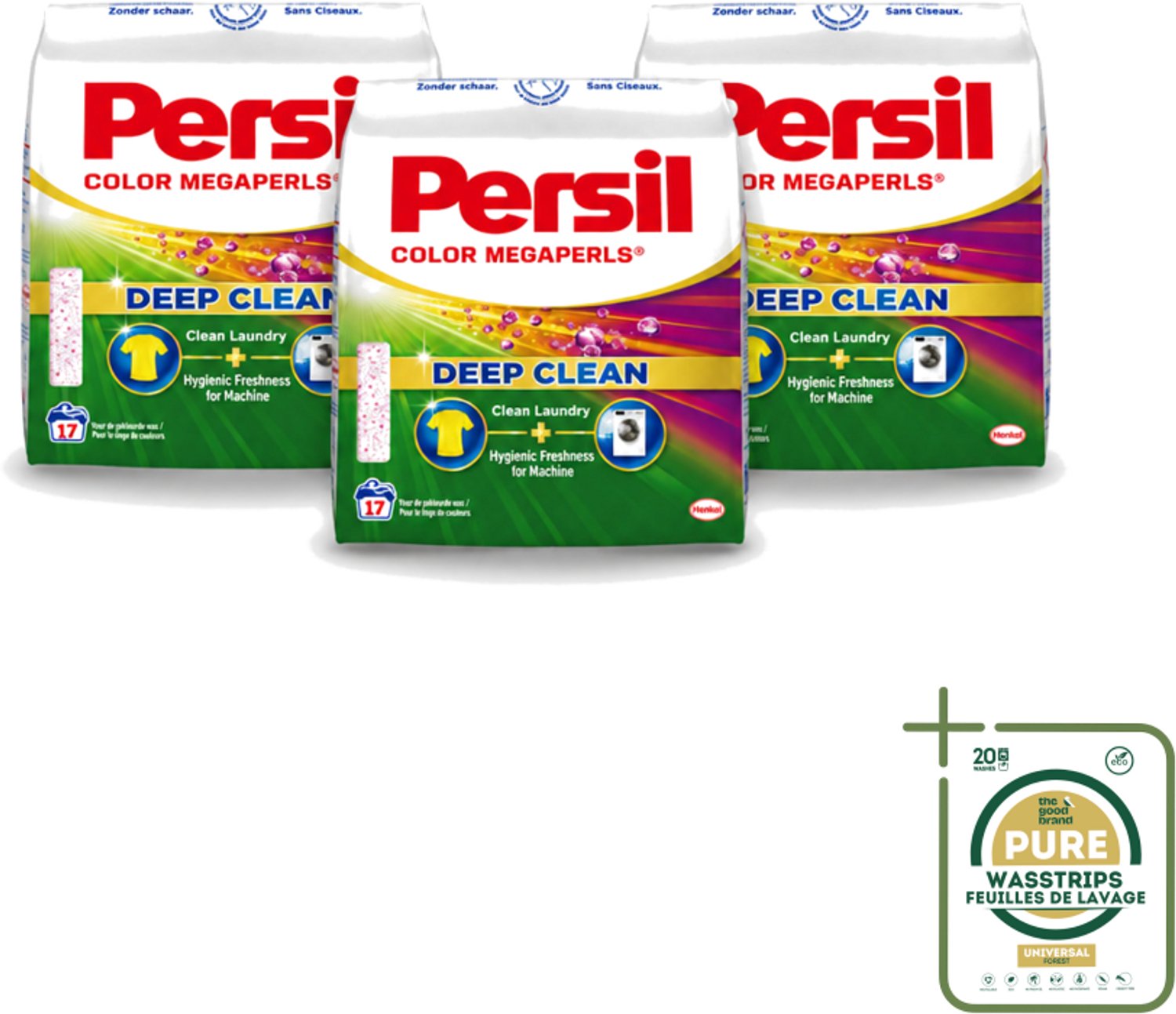 3 x Persil Color Megaperls - Deep Clean - Waspoeder - Gekleurde Was - 17 Wasbeurten - Wasstrips - Waspoeder - Wasbeurt - Kleurbehoud - Vlekverwijdering - Frisheid