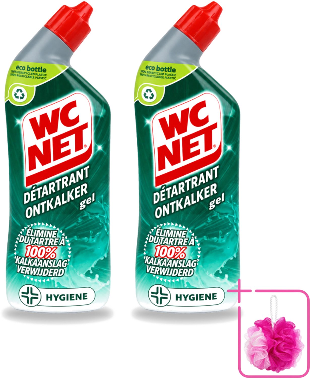 2 x WC Net - Toiletreiniger - Gel - Ontkalkt - Gerecycled Materiaal - 750 ml - Bulkverpakking - WC net ontkalker - Douchemop - Toilet reinigen