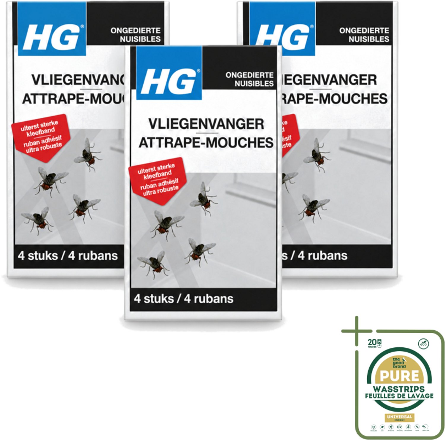 3 x HG X - Vliegenvanger - Sterke Kleefband - 4 Vliegenvangers - Vliegenvanger - Vliegen Vangen - Kleefband - Vliegbestrijding - Vliegbeheersing