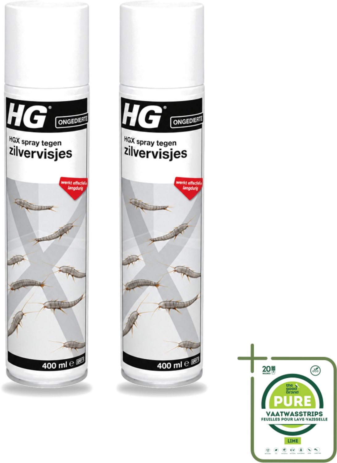 2 x HG X - Spray tegen Zilvervisjes - Langdurige Bescherming - 400 ml - Grootverpakking - Zilvervisjes Bestrijding - Zilvervisjes In Huis - Zilvervisjes Bestrijding Spray - Zilvervisjes Bestrijding 400 Ml - Zilvervisjes Bestrijding Langdurig