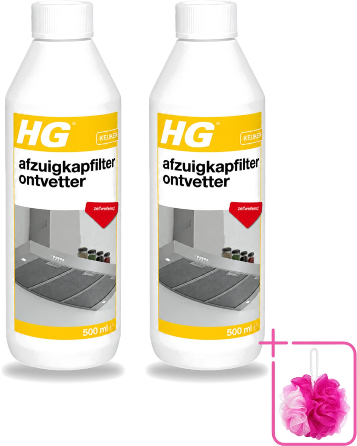 2 x HG - Afzuigkapfilter Ontvetter - Zelfwerkend - 500 ml - Bulkverpakking - Afzuigkapfilter - Ontvetter
