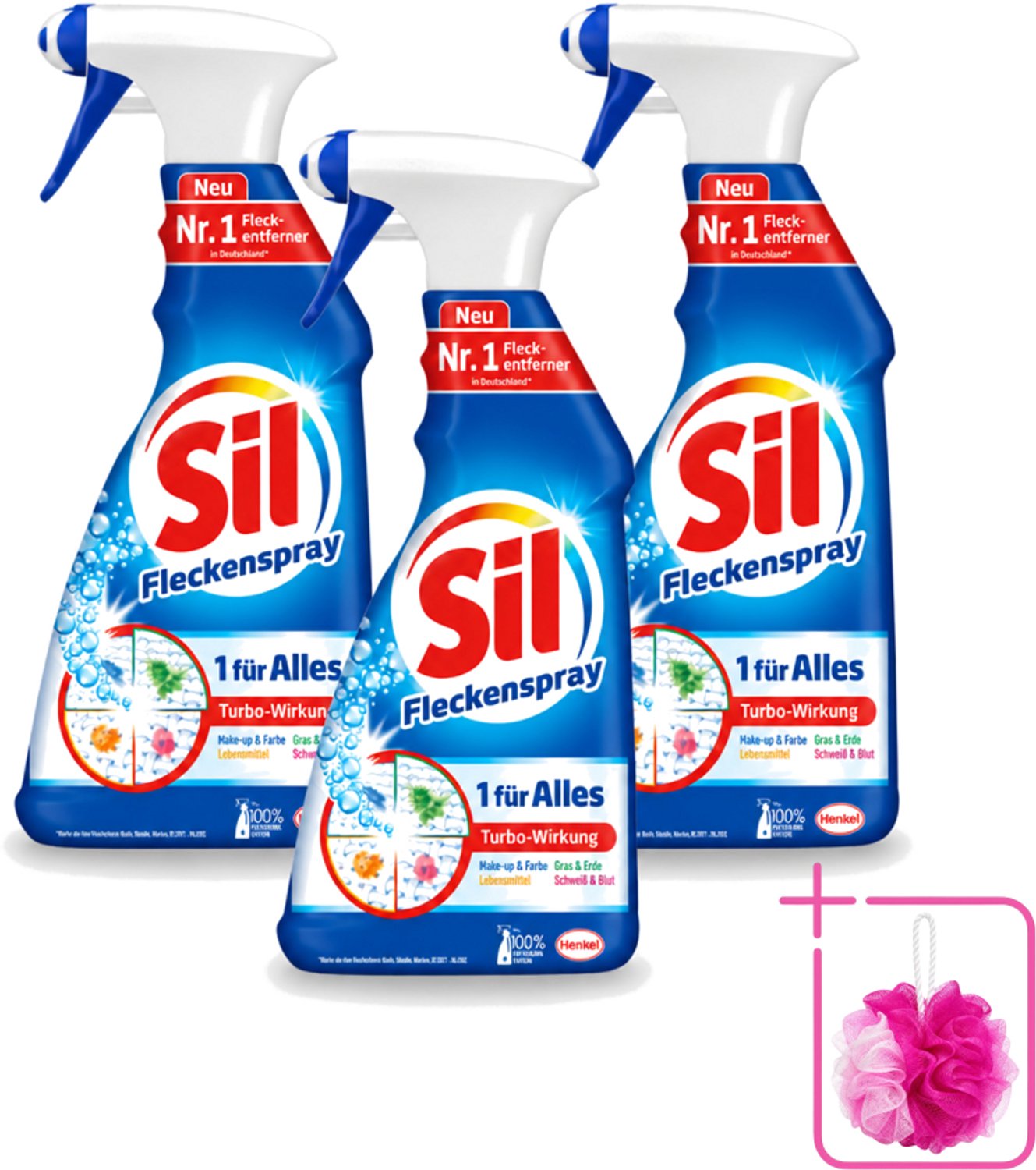 3 x Sil - Vlekverwijderaar - Spray - 500 ml - Bulkverpakking - Vlekverwijderaar - Douchemop - Wasmiddel
