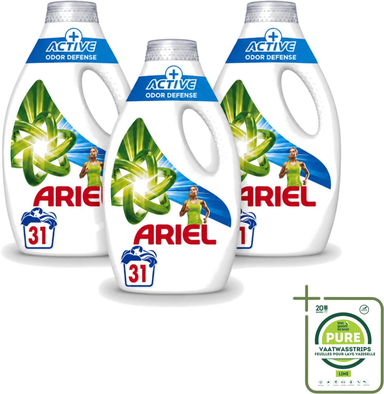 3 x Ariel Original - Actieve Geurbestrijding - Vloeibaar Wasmiddel - Witte en Gekleurde Was - 31 Wasbeurten - Grootverpakking - Actieve Geurcontrole - Vloeibaar Wasmiddel - Wasmiddel Voor Witte En Gekleurde Kleding - Frisse Was - Vlekbestrijding