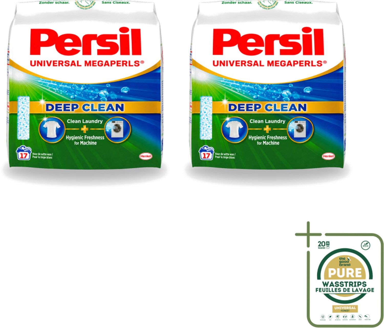 2 x Persil Universal Megaperls - Waspoeder - Witte en Gekleurde Was - 17 Wasbeurten - Wasstrips - Waspoeder - Was - Wasmiddel - Wasbeurten - Vlekverwijdering
