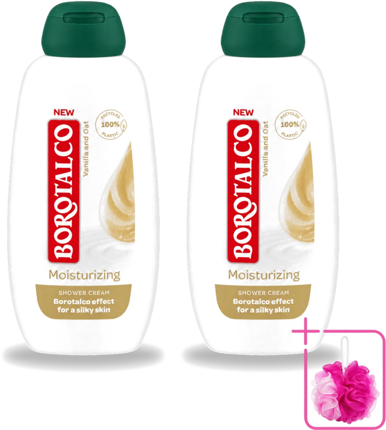2 x Borotalco - Douchegel - Moisturizing - Vanilla & Oat - 250 ml - Bulkverpakking - Douchegel - Douchemop - Huid verzorgen