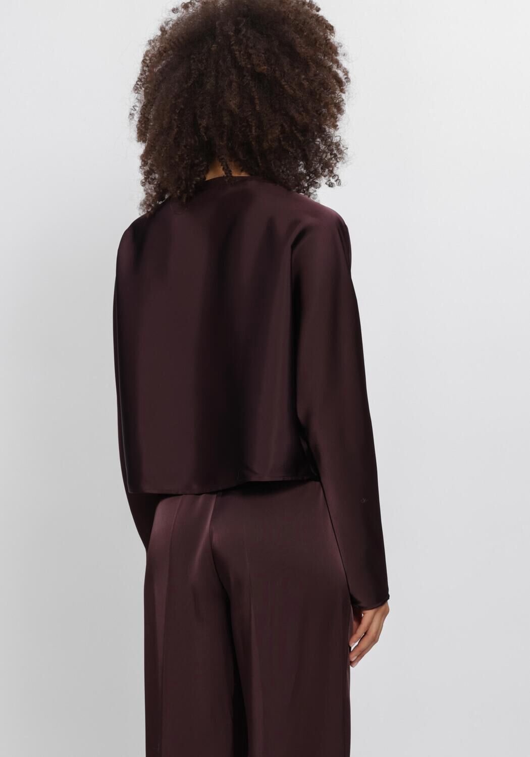 DANTE6 Leiva Bold Satin Button Detail Top Dames - Topjes - Bordeaux - Maat 34
