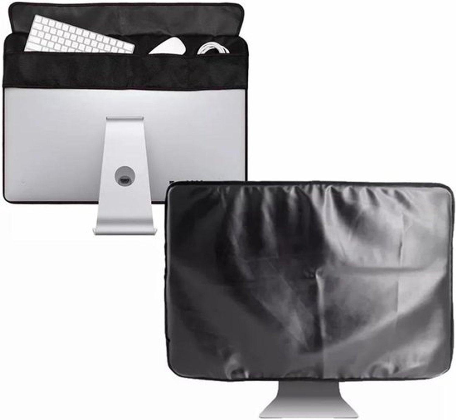 Monitor Stofkap - Computerscherm Protector - Scherm Beschermen - Zachte Binnenvoering - 55 x 38 cm - Zwart