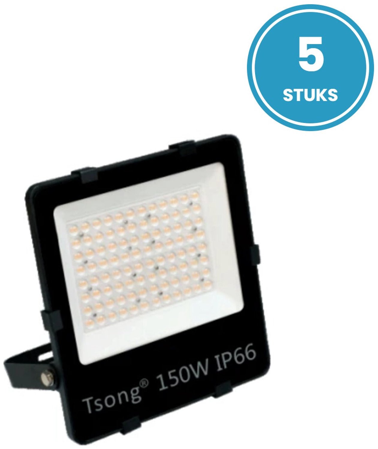 LED Schijnwerper 150W - 22.500 lm - Daglichtwit 6000K - 150 lm/W - 90° - IP66 - Terrein- & Gevelverlichting - Set van 5 - 5 jaar garantie