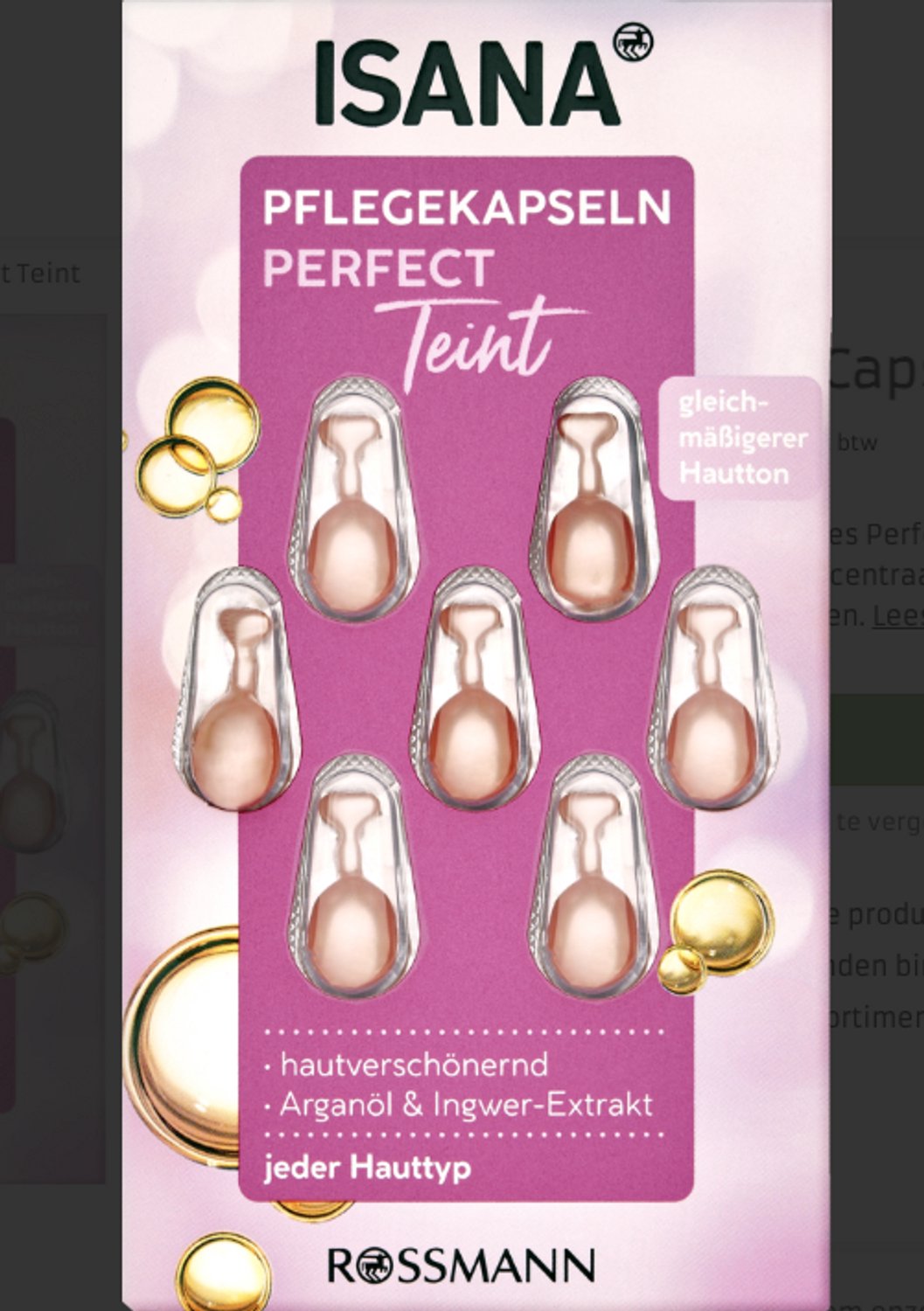 ISANA Perfect Teint Concentraat Capsules - COMBI-verpakking 2 x 7 stuks - Met arganolie & gember - 14 capsules