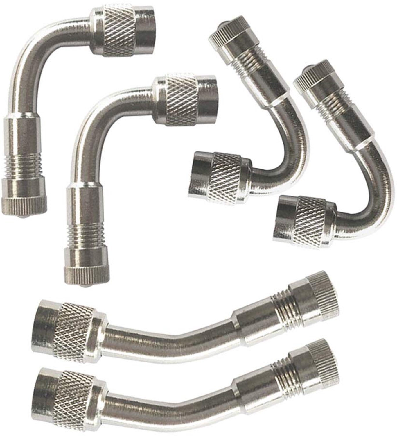 QitinDasen 6 stuks professionele banden ventielverlenging adapter, koper vernikkeld band schacht verlenging Schrader ventiel adapter, met stofkap (3 s