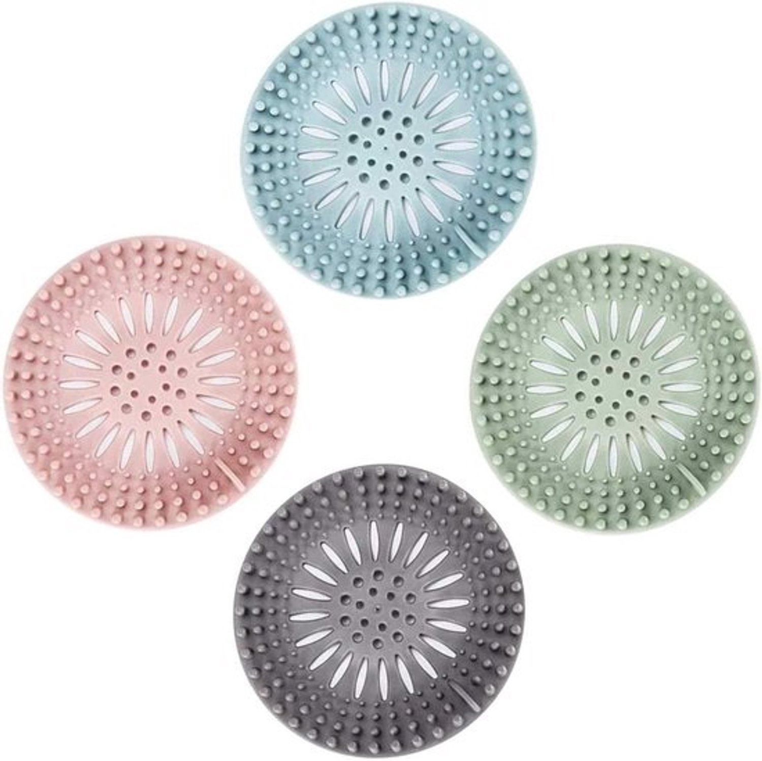 Haarvanger Doucheafvoer - Afvoerzeef Haarstopper - Douchekeuken Badkamer - Duurzaam Siliconen Materiaal - 13x13x1 cm - Groen