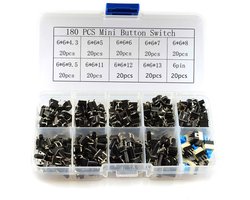 HUAYAO 200pcs Tactical Push Switch, Tactical Push Button Switch, Button Micro Tactile Switch Micro Momentary Tact - ShopVlot