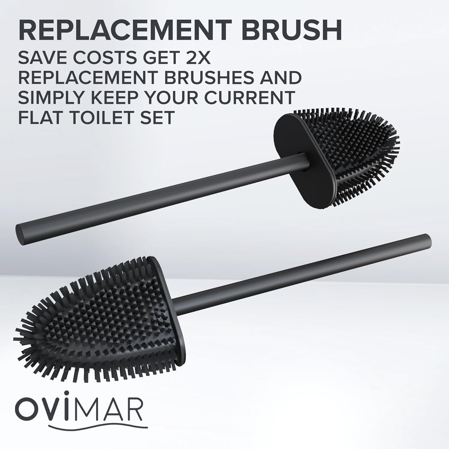 ovimar Brosse de recambio Abeloya - Conjunto de 2 partes y 2 partes del brosse - - Poignée and acero inoxidable - ShopVlot