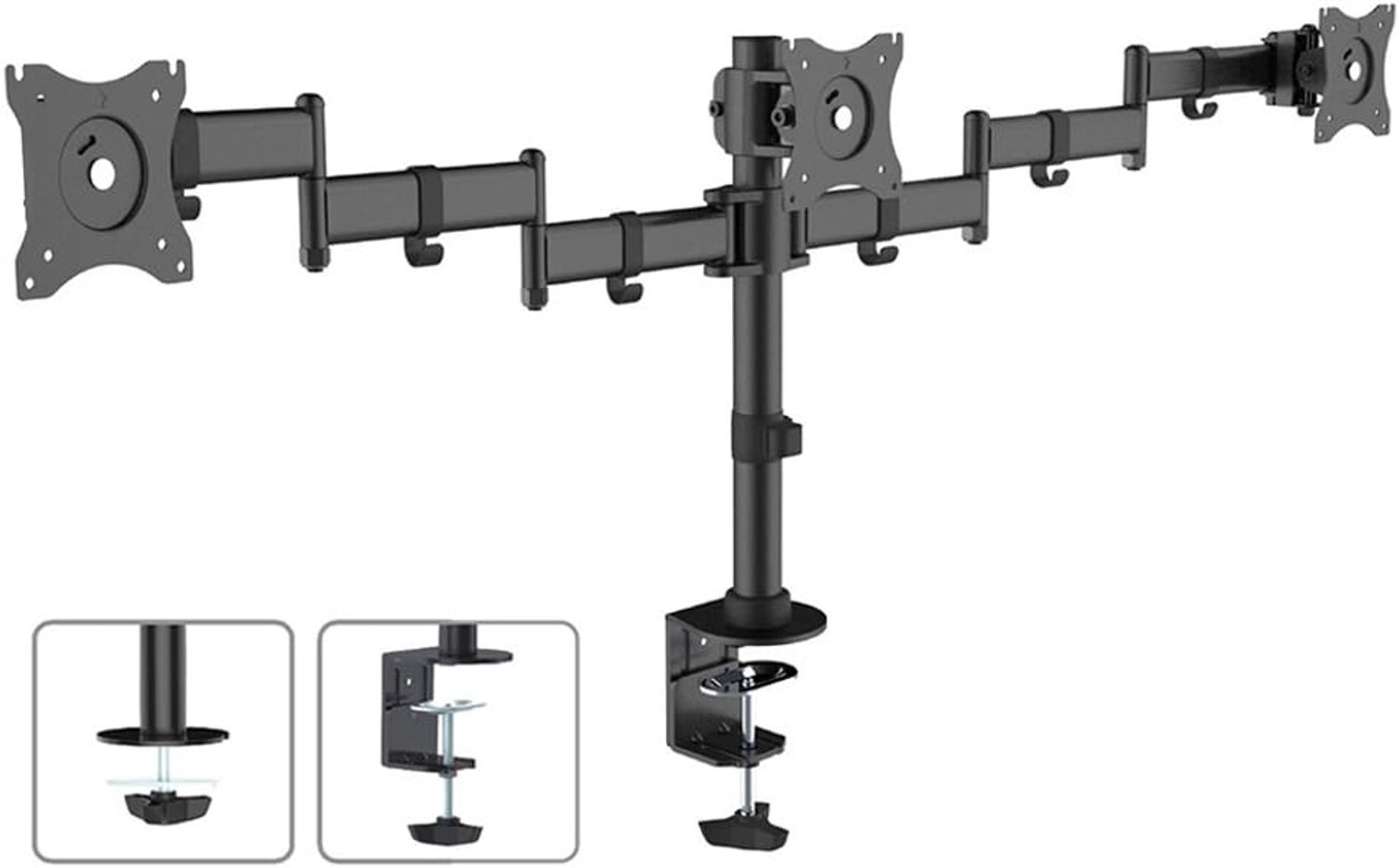QEVA Monitorarm - Monitor Arm - Beeldschermarm - Zwart - 30cm x 14cm x 62cm