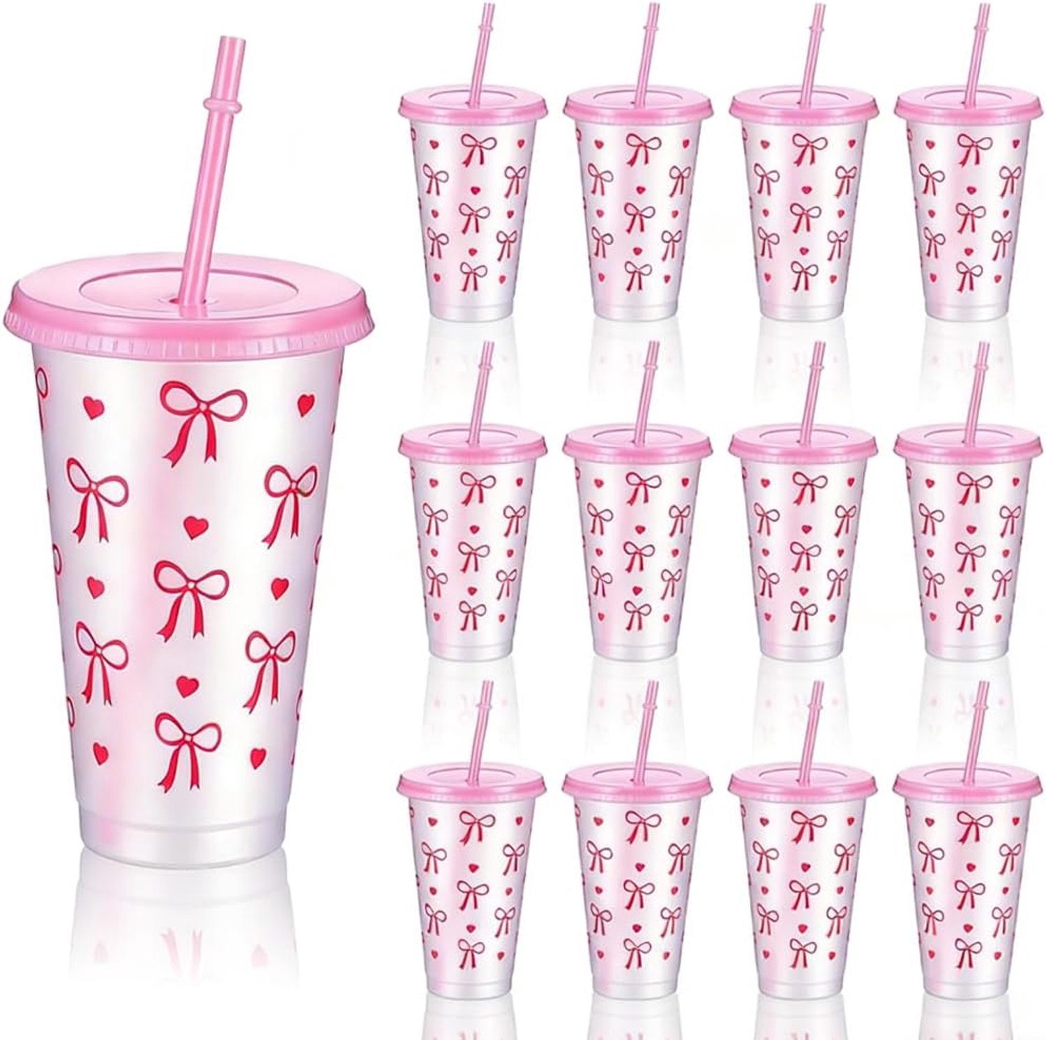 Plastic Football Cups with Lid and Straw, Reusable Plastic Plastic Cups, Reusable Kids Cup, Bulk Party Drinking Cups - ShopVlot