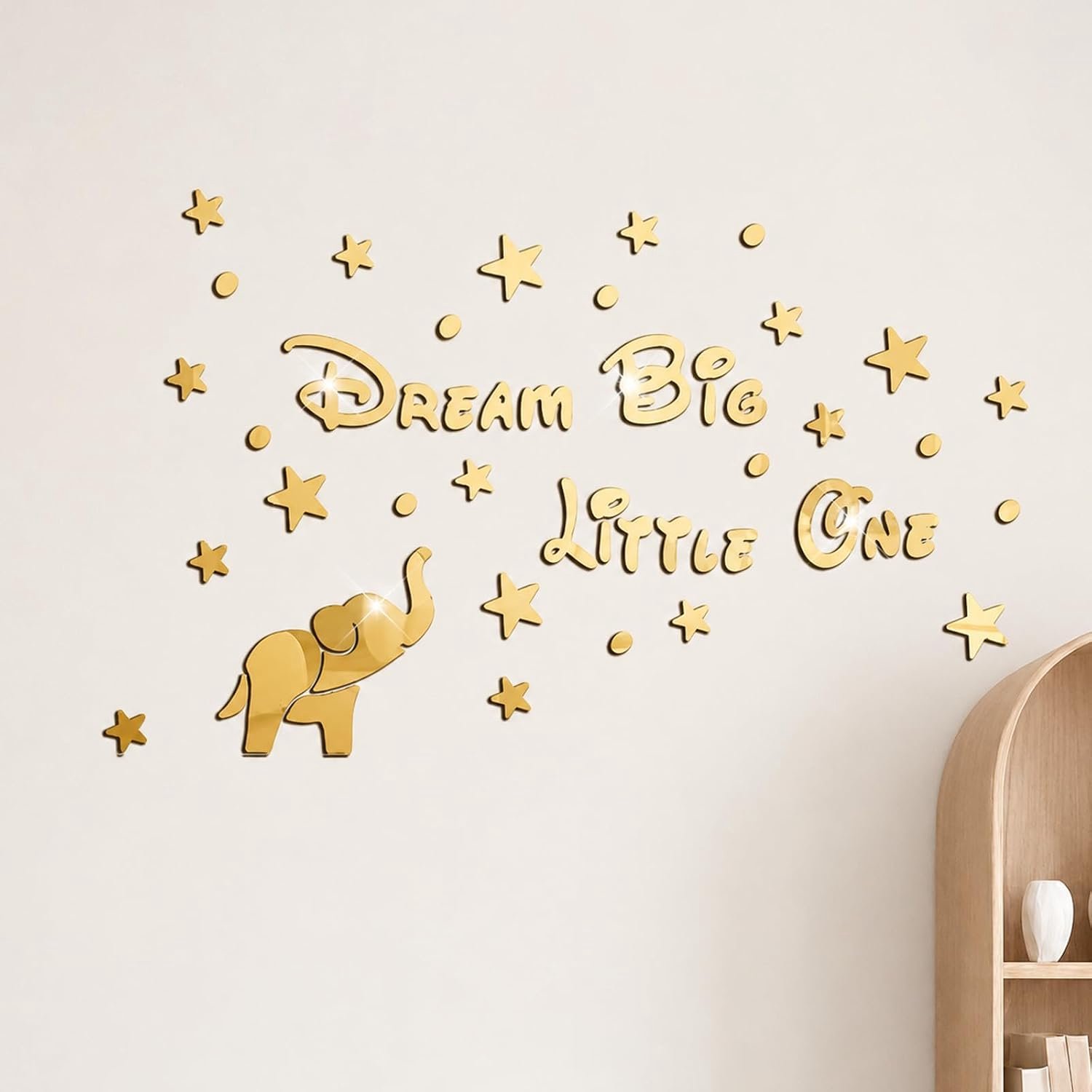 1 set wanddecoratie van hout voor kinderkamer, letters "Once upon a time" met maan en sterren voor kinderkamer - ShopVlot