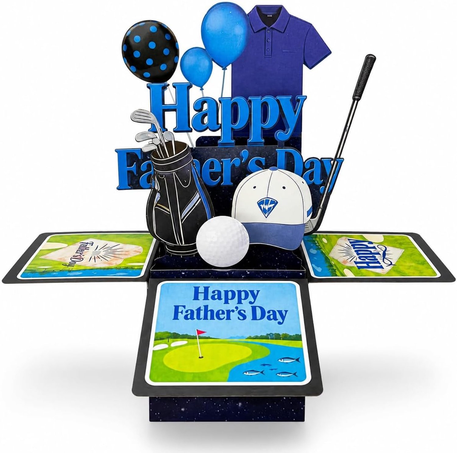 Vaderdag kaart, 3D & pop-up banner ontwerp, Happy Father's Day kaart, Vaderdag bedankkaart voor papa - ShopVlot