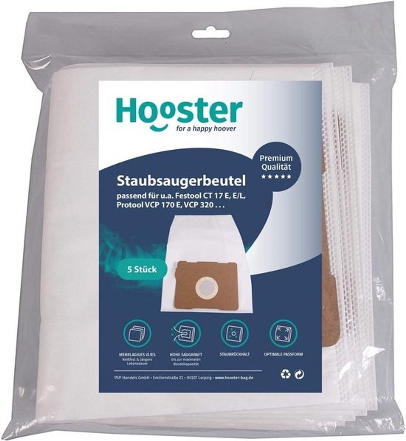 Stofzuigerzakken - Stofzakken Vlies - Stofzuigen - Hoge filtratie - 5 stuks - Wit