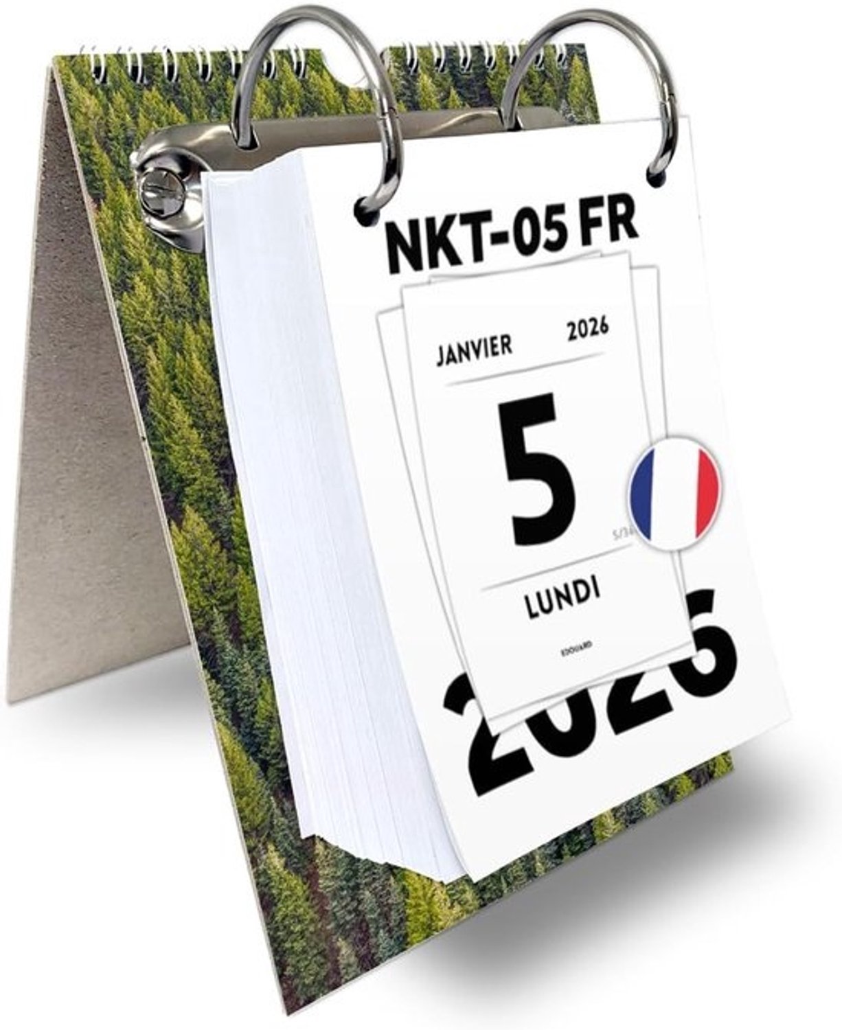 Franse Dagkalender 2026 Afscheurkalender met Naamdagen en Grote Cijfers