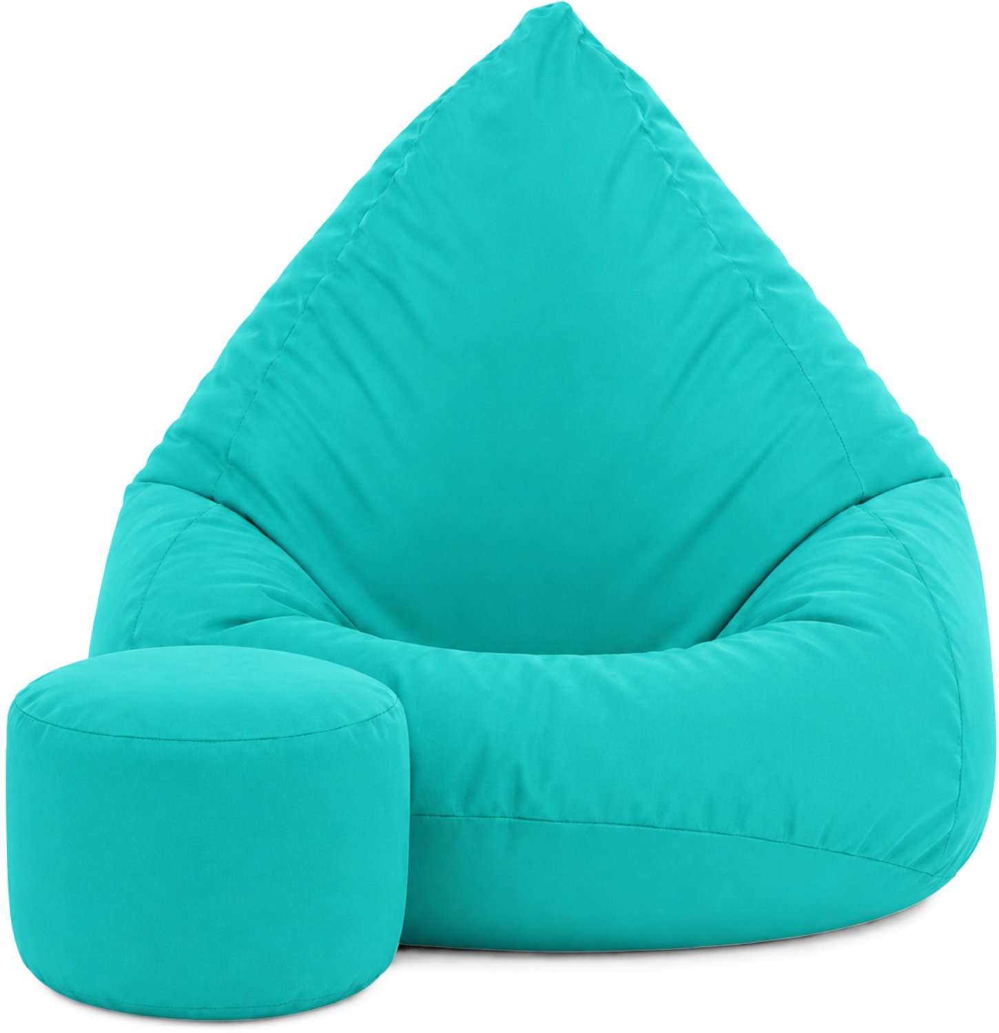 Cronen Comfortabele Zitzak Poef Oxford met Voetenbank - Binnen & Buiten blauw